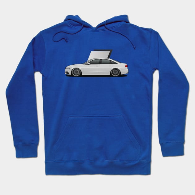 White A6 C7 stance Hoodie by KaroCars